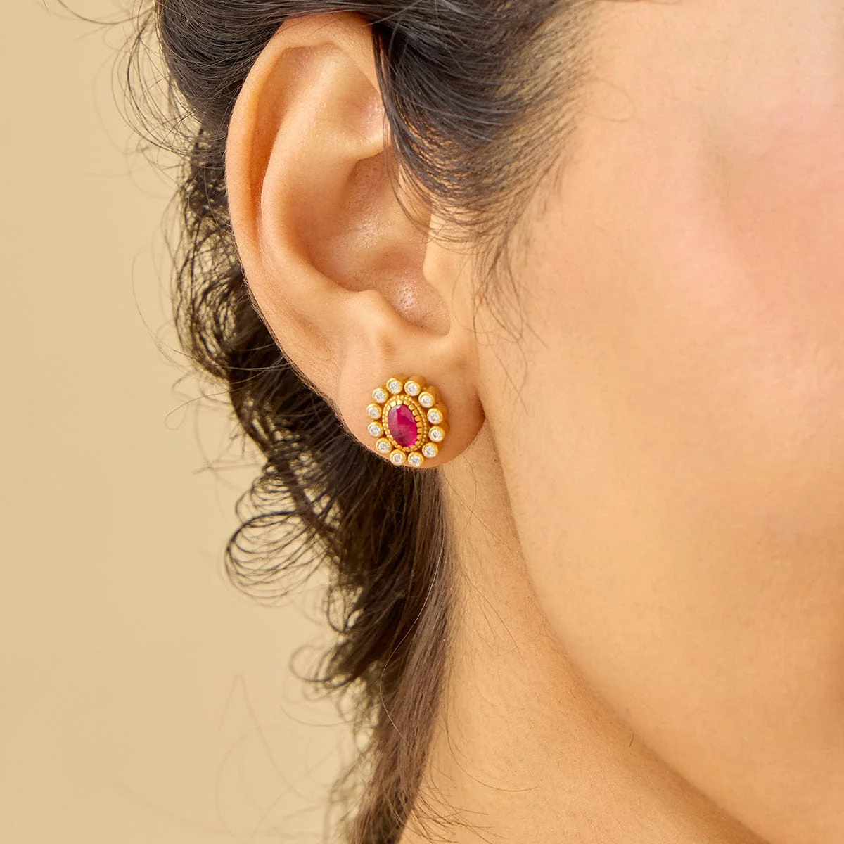 Silver Temple Earring 186506 - Image 3