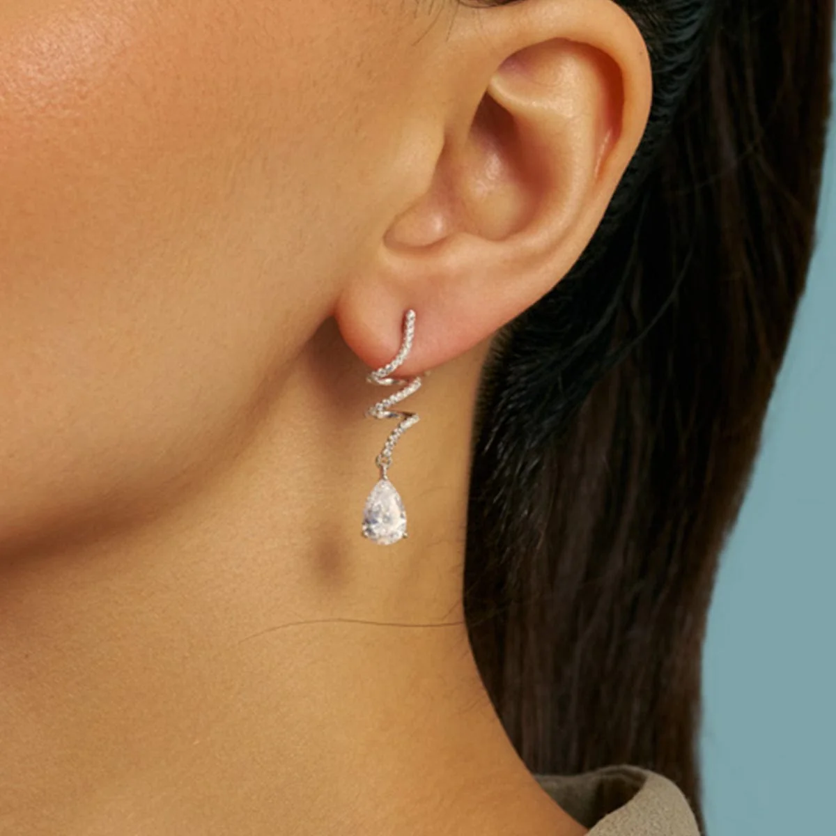92.5 Silver Earring 180583 - Image 2