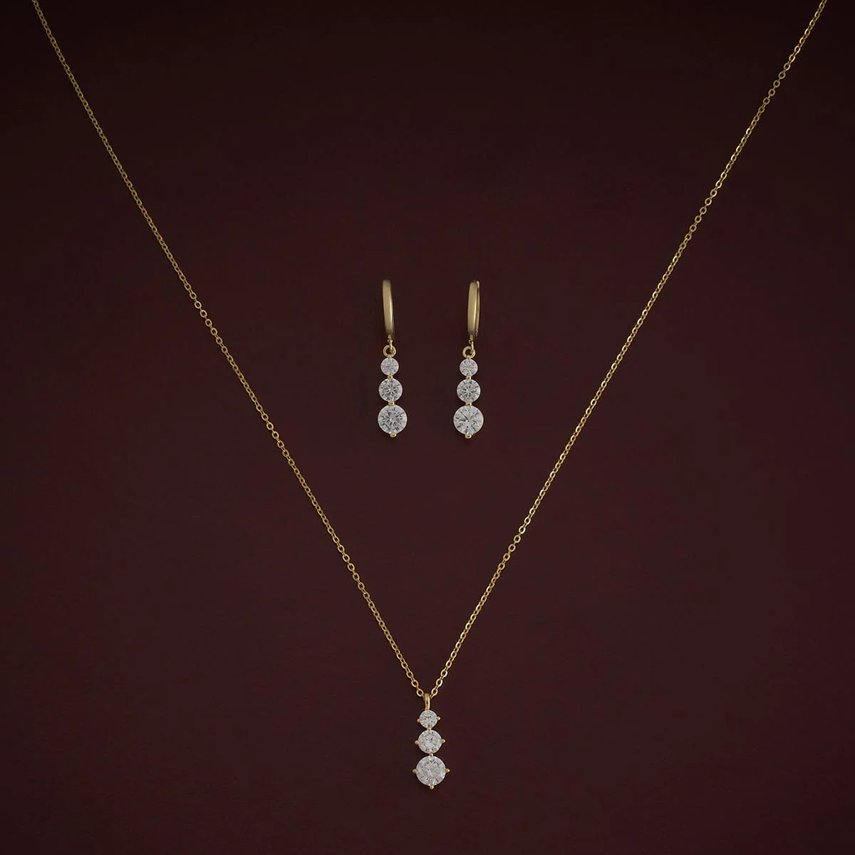 92.5 Silver Pendant with Chain and Earring Set 180978 - Image 4