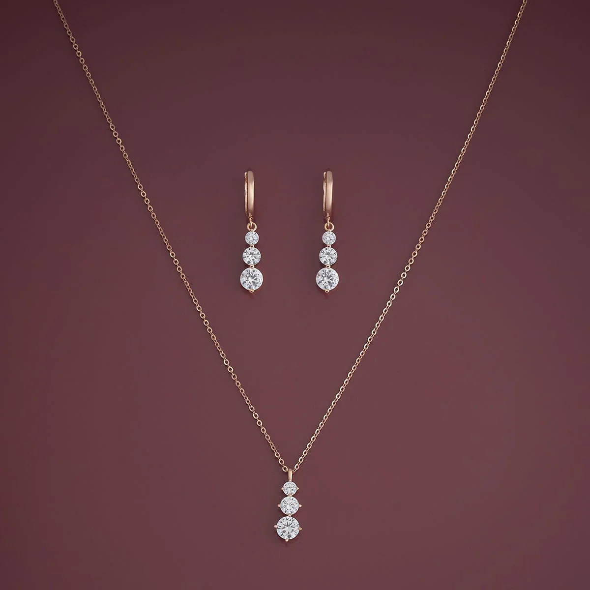 92.5 Silver Pendant with Chain and Earring Set 180978 - Image 7