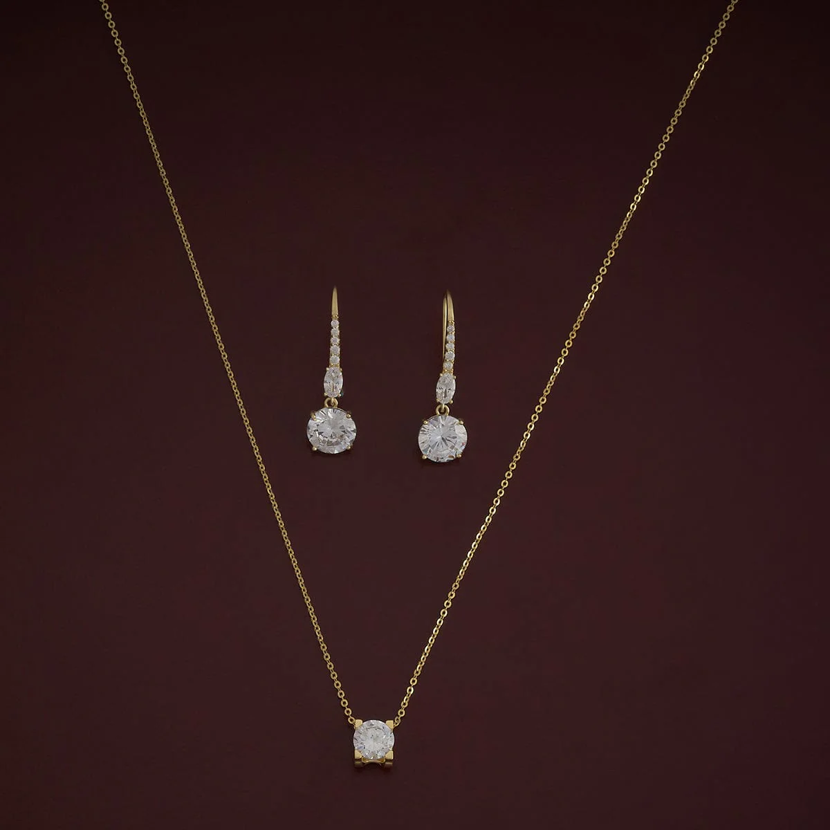 92.5 Silver Pendant with Chain and Earring Set 180981 - Image 4