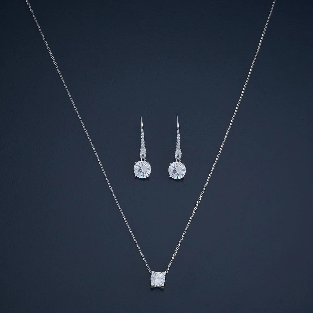 92.5 Silver Pendant with Chain and Earring Set 180981 - Image 5