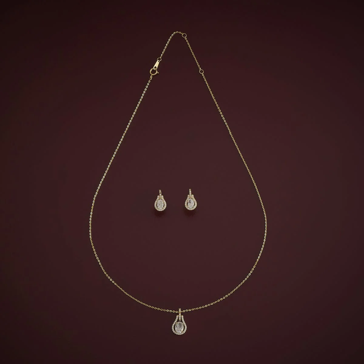 92.5 Silver Pendant with Chain and Earring Set 180986 - Image 4