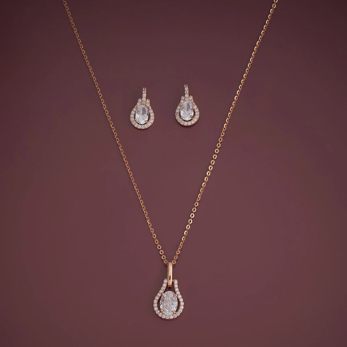 92.5 Silver Pendant with Chain and Earring Set 180986 - Image 7