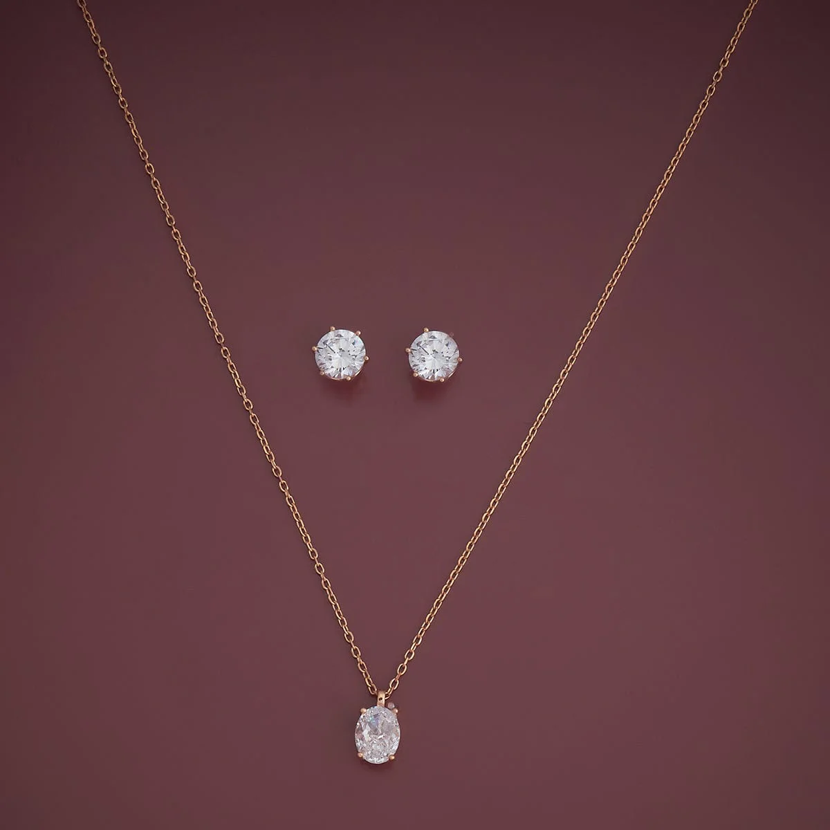 92.5 Silver Pendant with Chain and Earring Set 180988 - Image 7