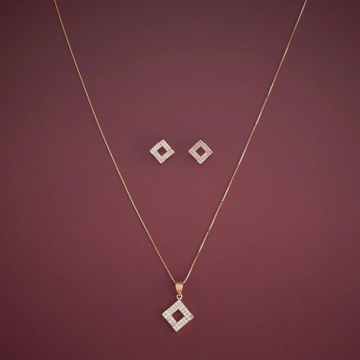 92.5 Silver Pendant with Chain and Earring Set 182933 - Image 7