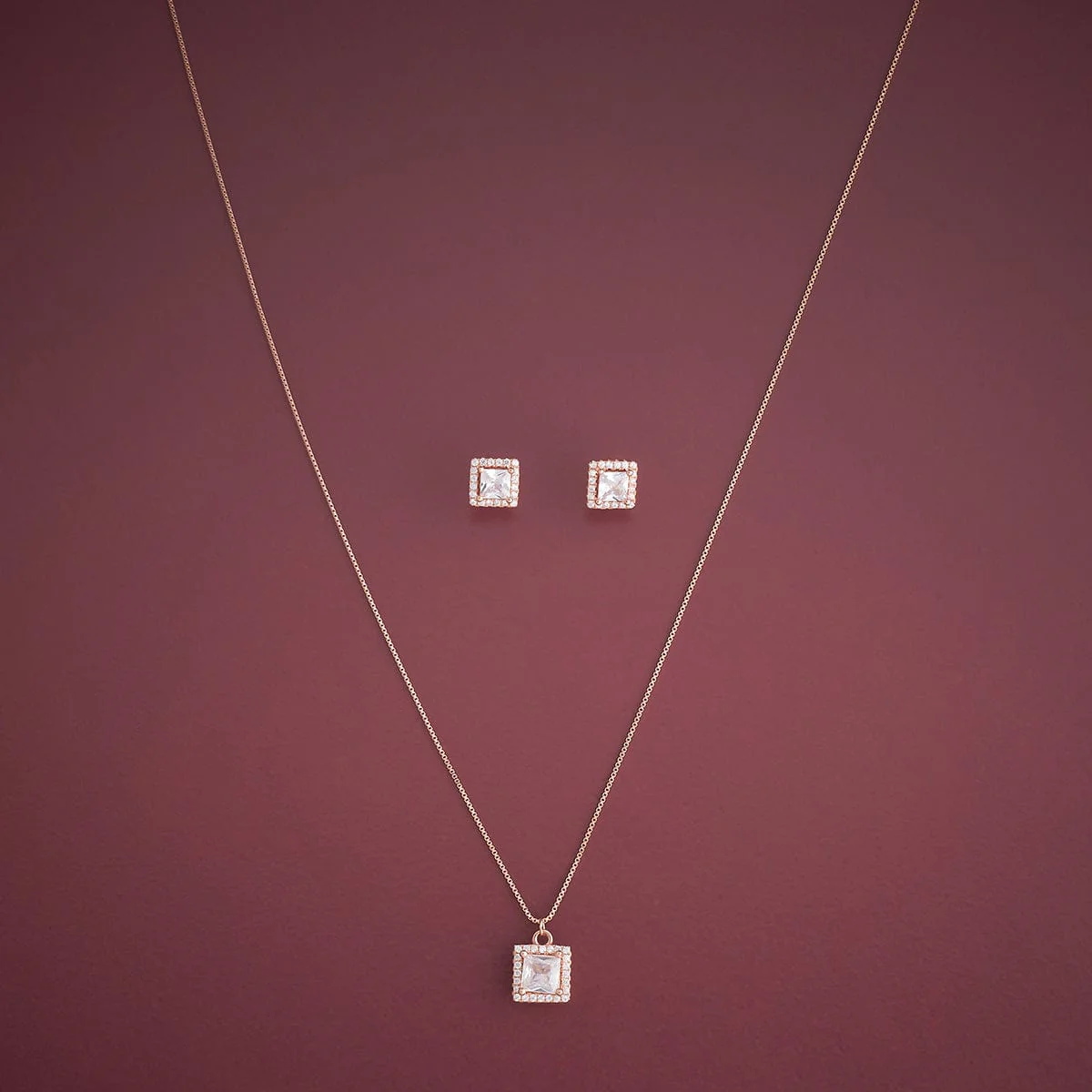 92.5 Silver Pendant with Chain and Earring Set 182942 - Image 7