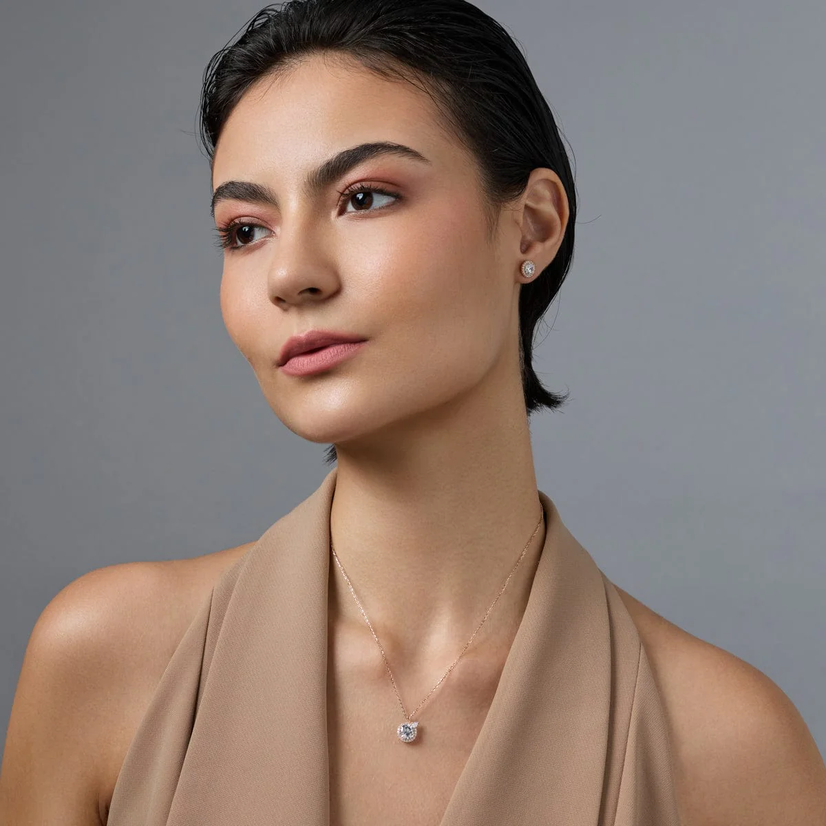 92.5 Silver Pendant with Chain and Earring Set 188236 - Image 3