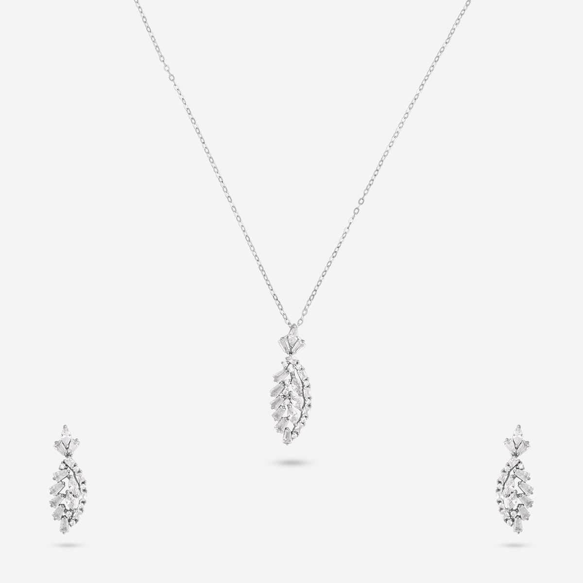 92.5 Silver Pendant With Chain and Earring Set 191354 - Image 6