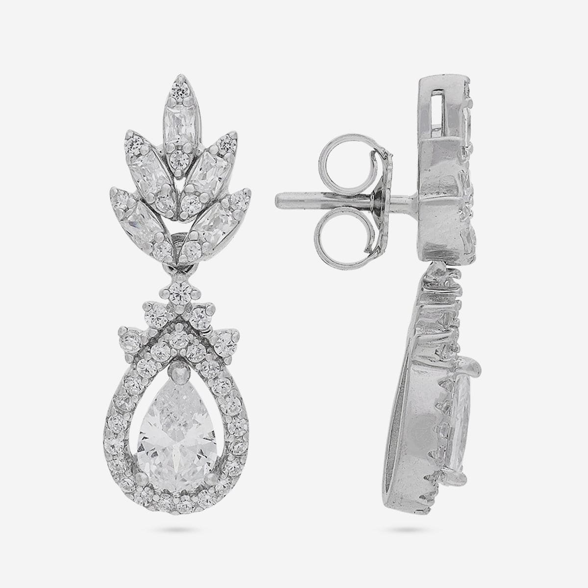 92.5 Silver Pendant With Chain and Earring Set 191360 - Image 10