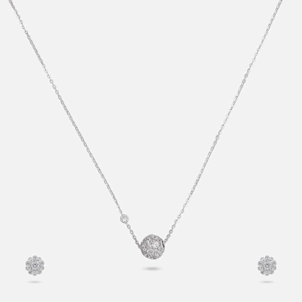 92.5 Silver Pendant With Chain and Earring Set 191387 - Image 7