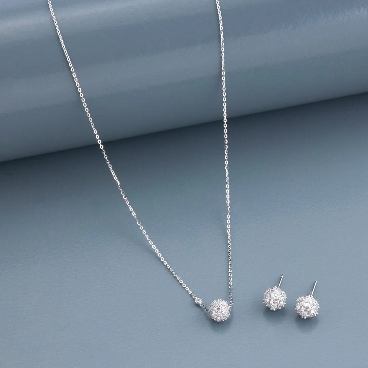 92.5 Silver Pendant With Chain and Earring Set 191387 - Image 8