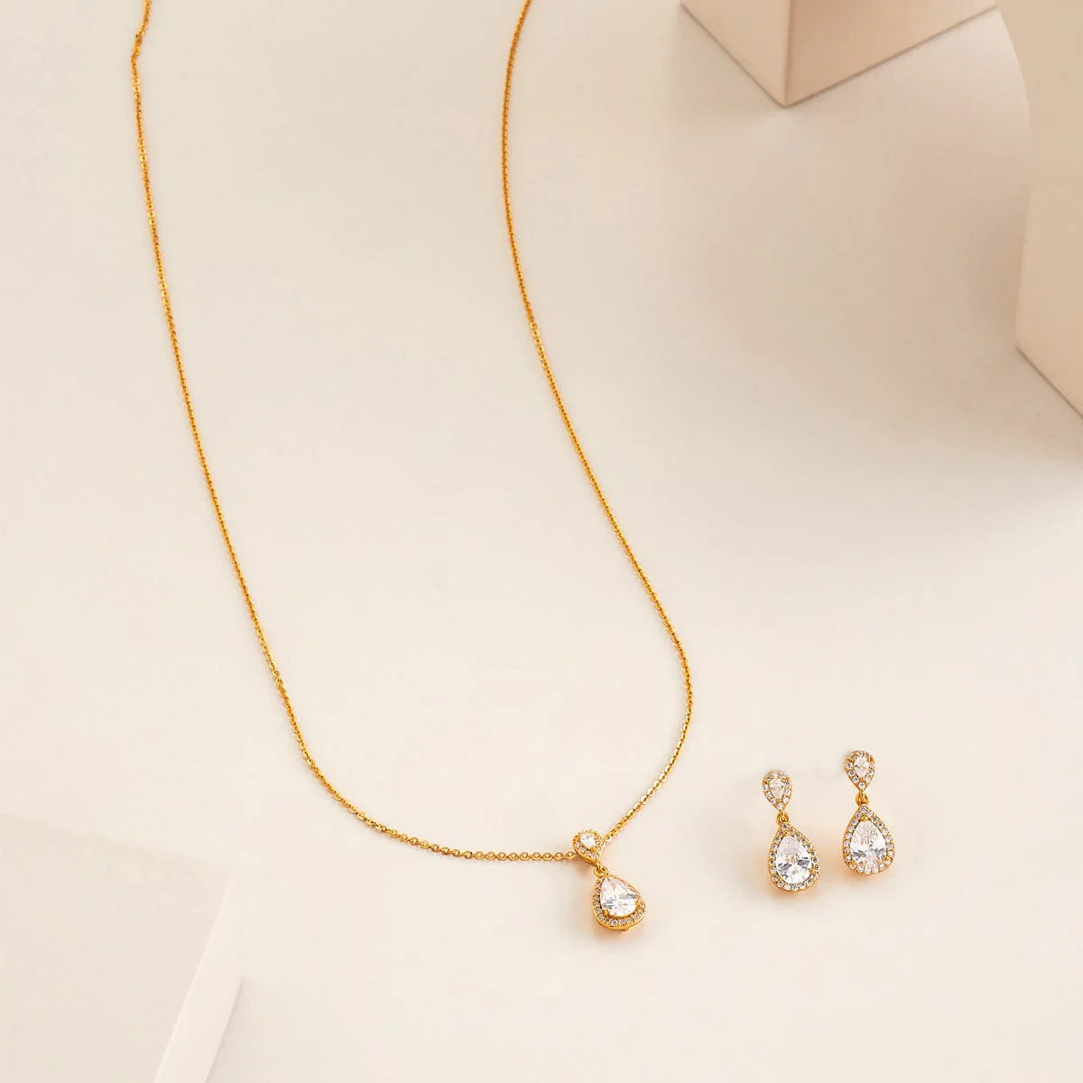92.5 Silver Pendant With Chain and Earring Set 191388 - Image 2