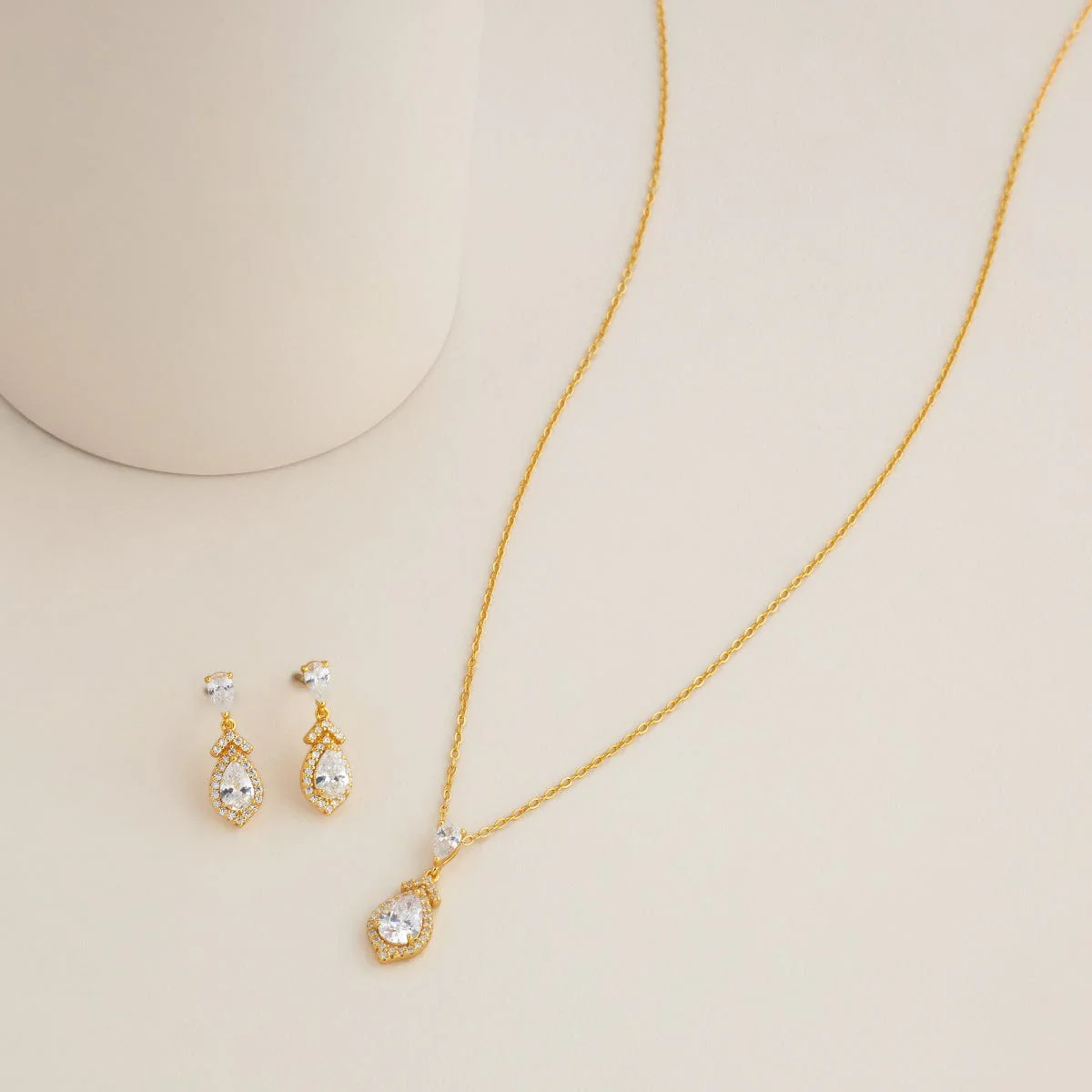 92.5 Silver Pendant With Chain and Earring Set 194150 - Image 2