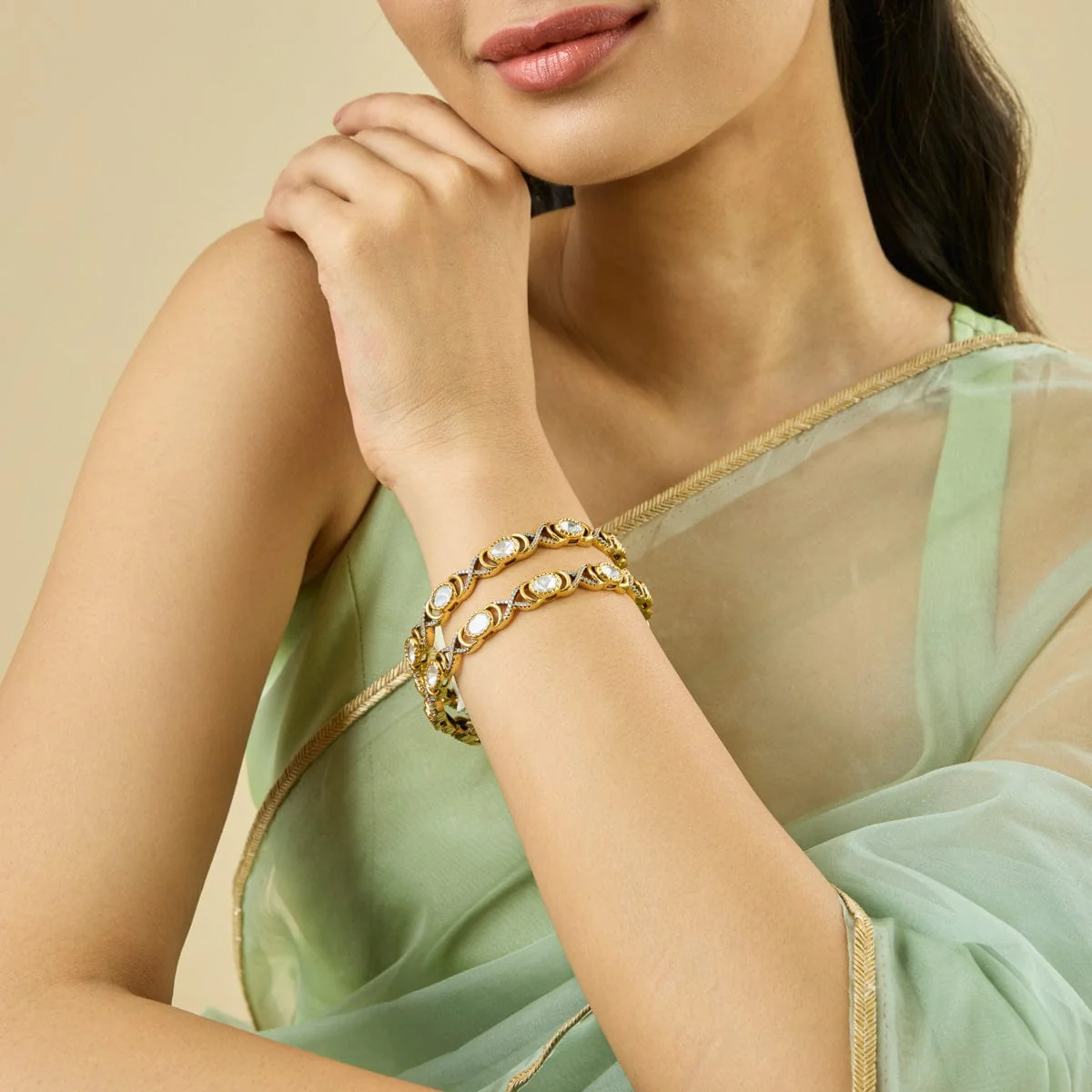 Kundan Bangle 182285 - Image 2