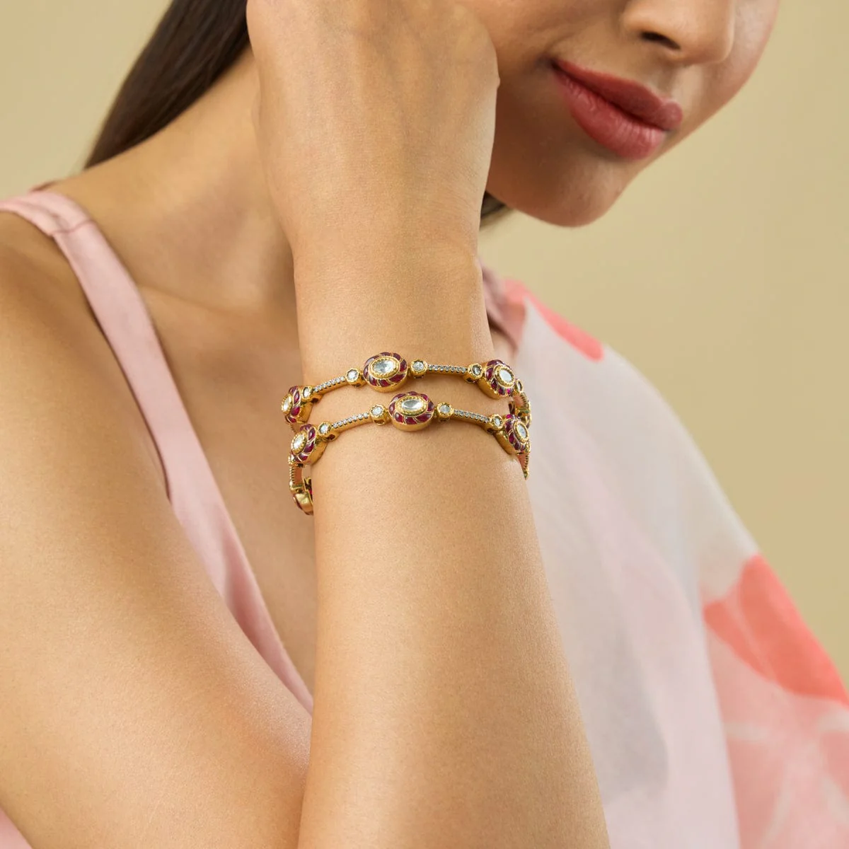 Kundan Bangle 182288 - Image 2
