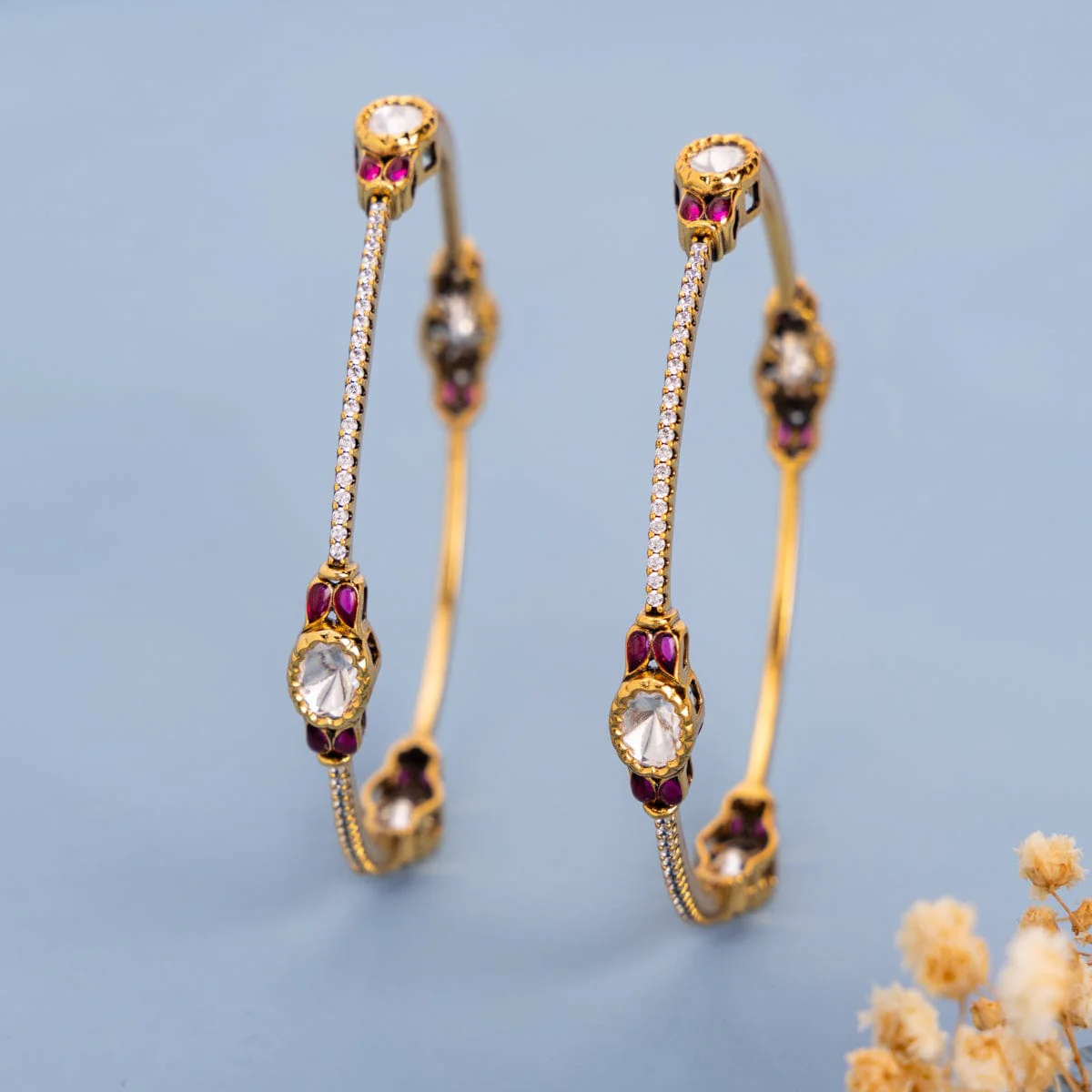 Kundan Bangle 182289 - Image 2