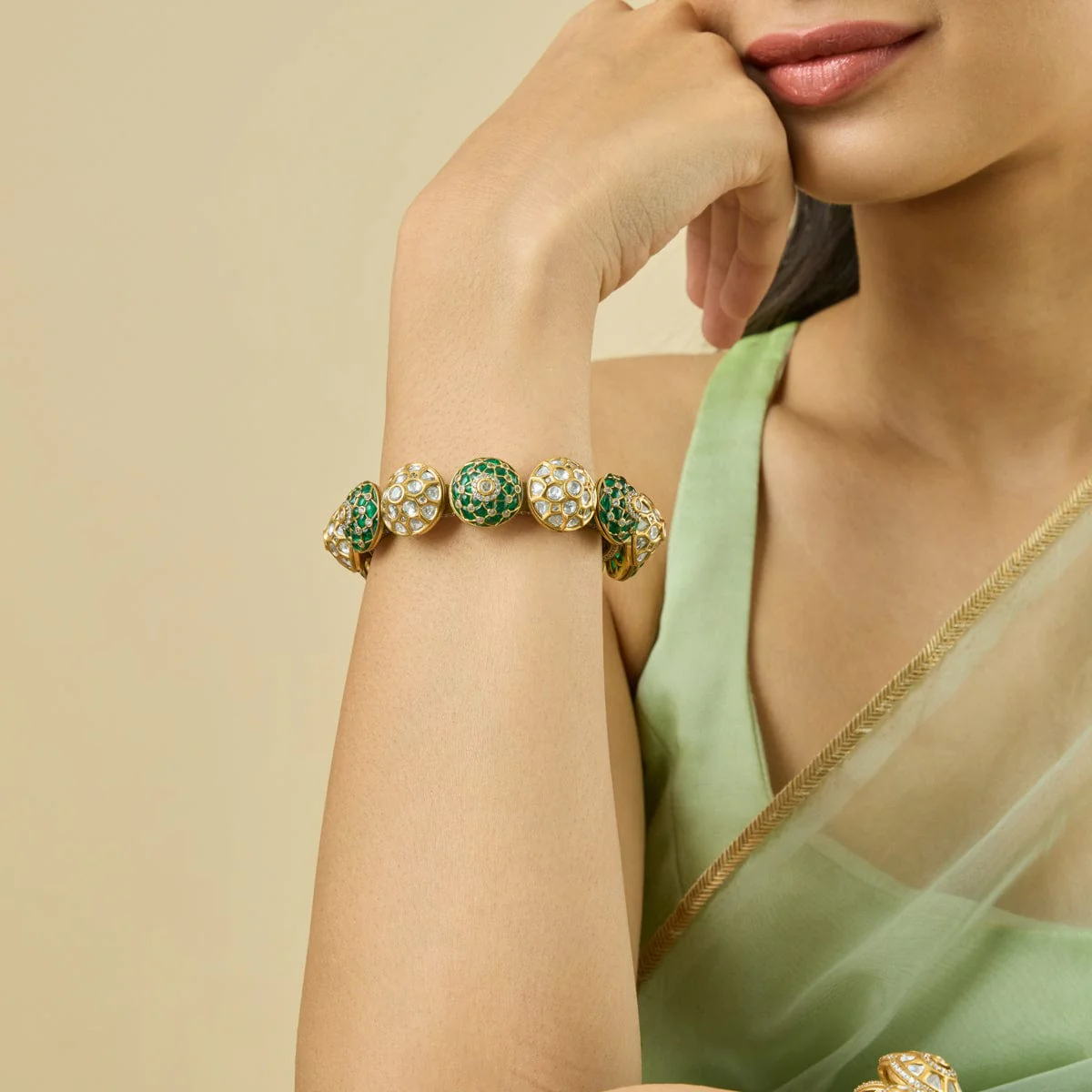 Kundan Bangle 185273 - Image 2