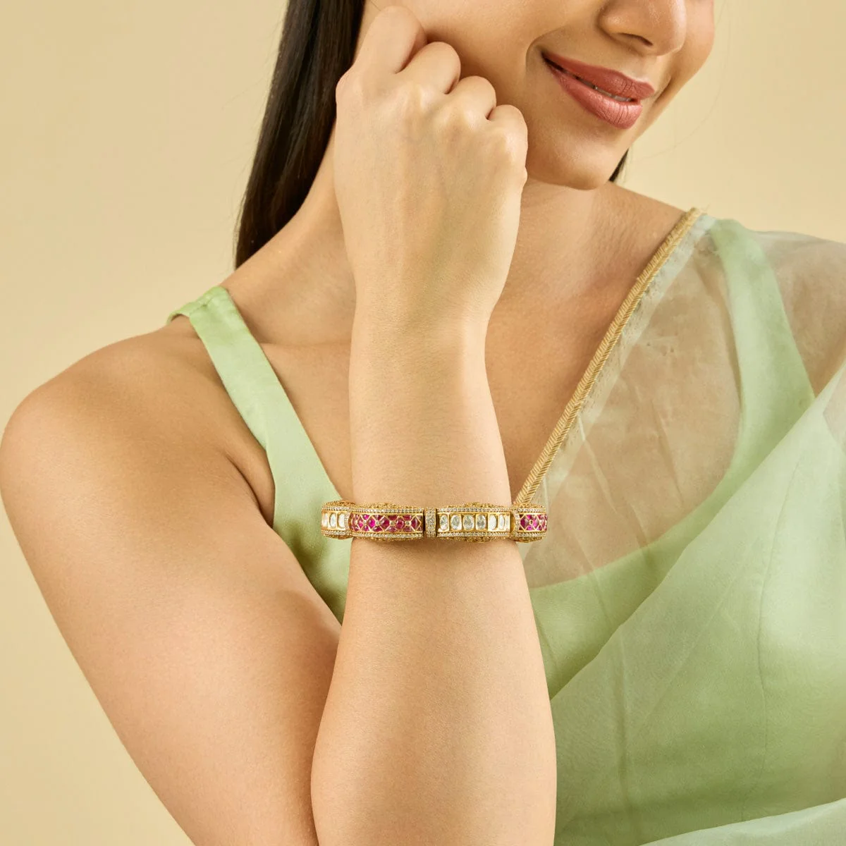 Kundan Bangle 185275 - Image 2