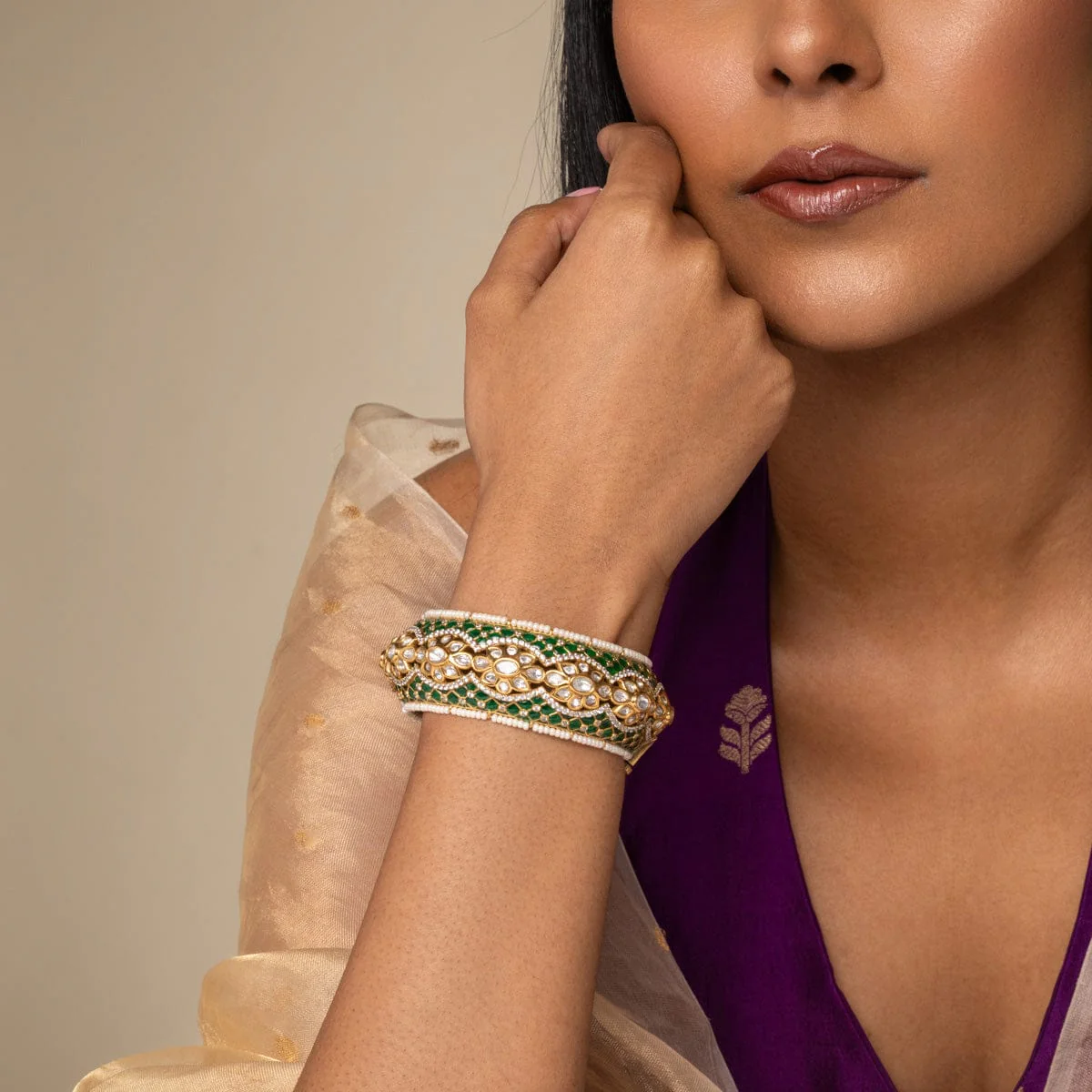 Kundan Bangle 193703 - Image 3