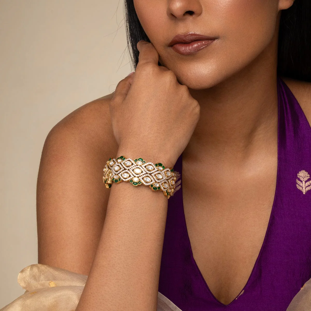 Kundan Bangle 193707 - Image 7