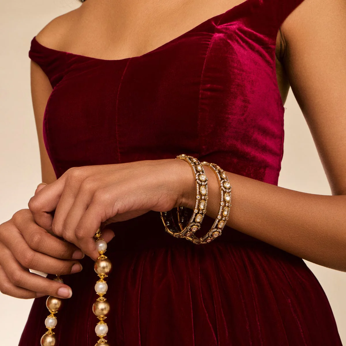 Kundan Bangle 195184 - Image 6