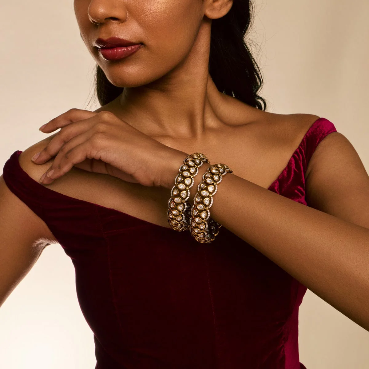 Kundan Bangle 195185 - Image 6