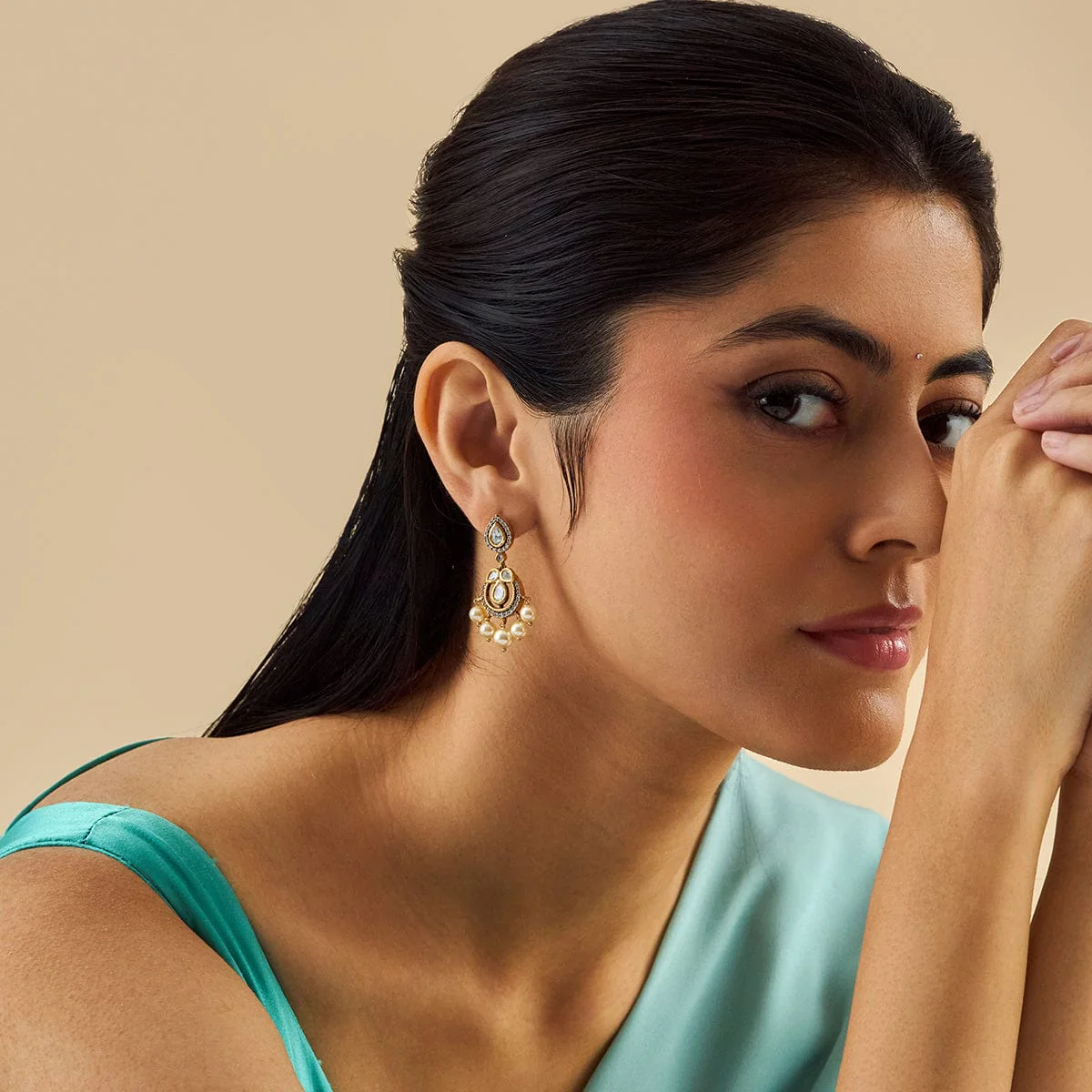Kundan Earring 174050 - Image 3