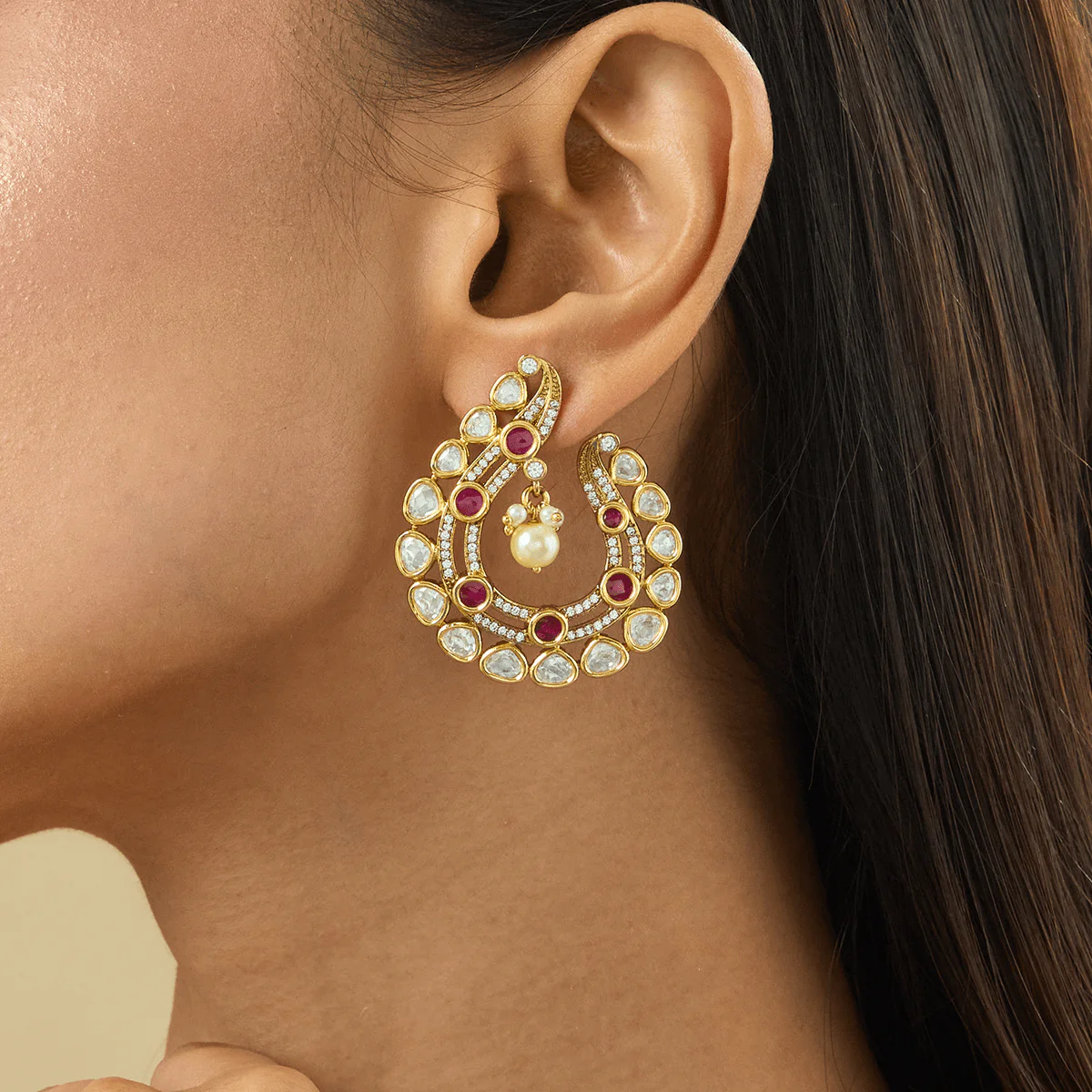 Kundan Earring 181640 - Image 2
