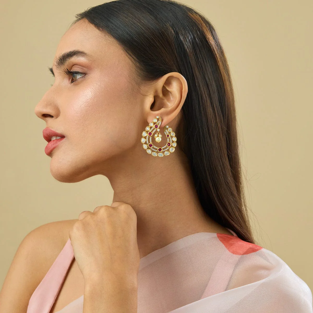 Kundan Earring 181640 - Image 3