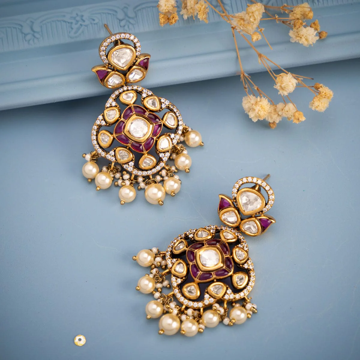 Kundan Earring 182291 - Image 2