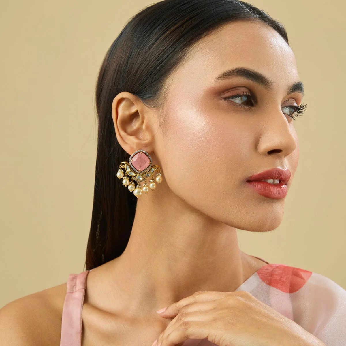 Kundan Earring 182295 - Image 3