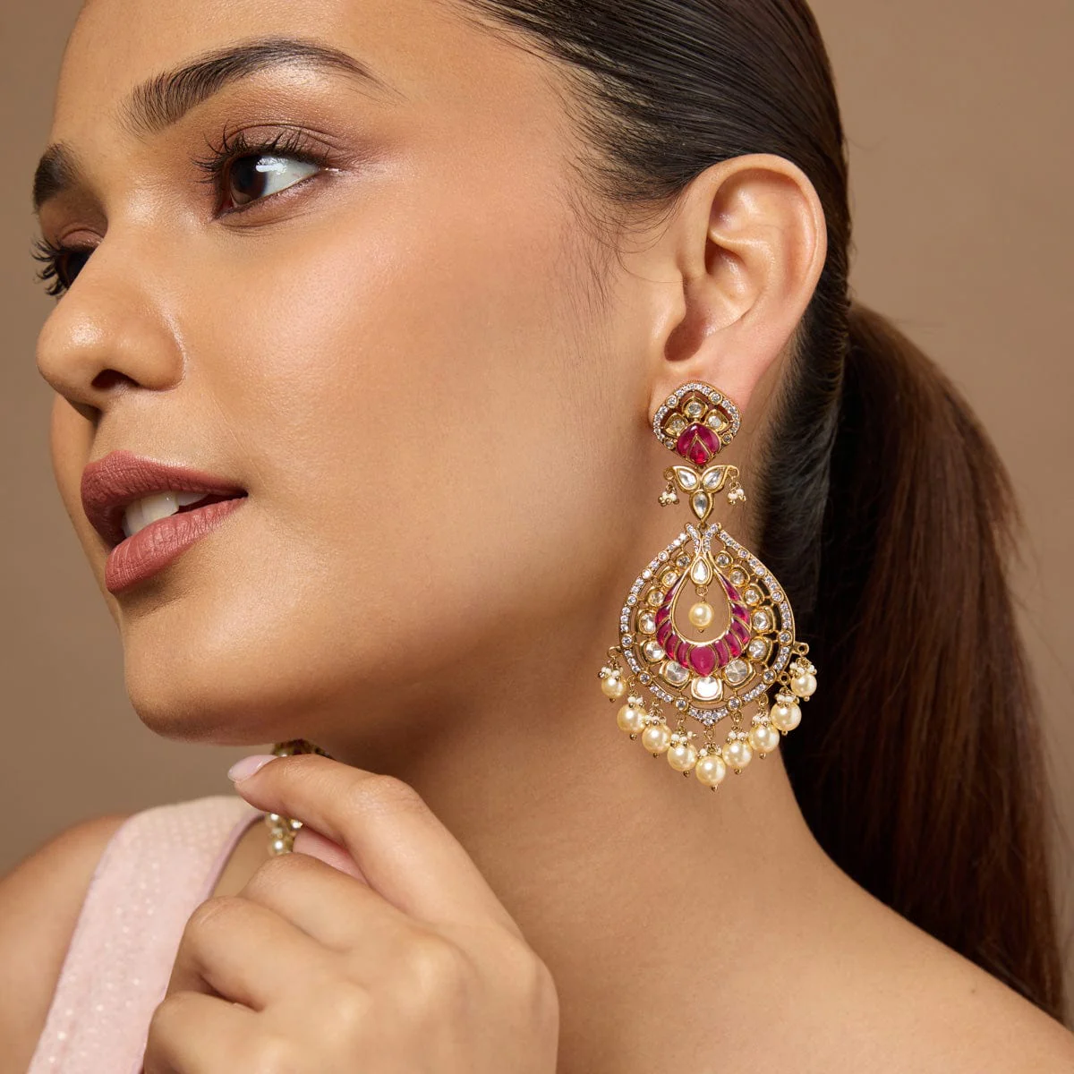 Kundan Earring 184790 - Image 3