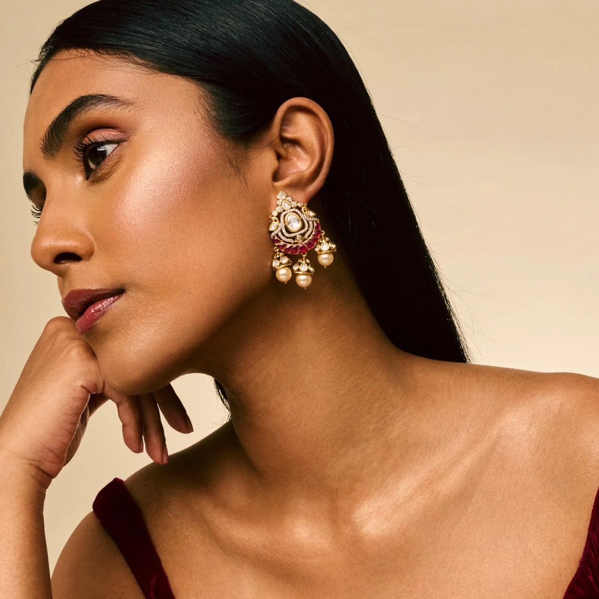 Kundan Earring 191737 - Image 3