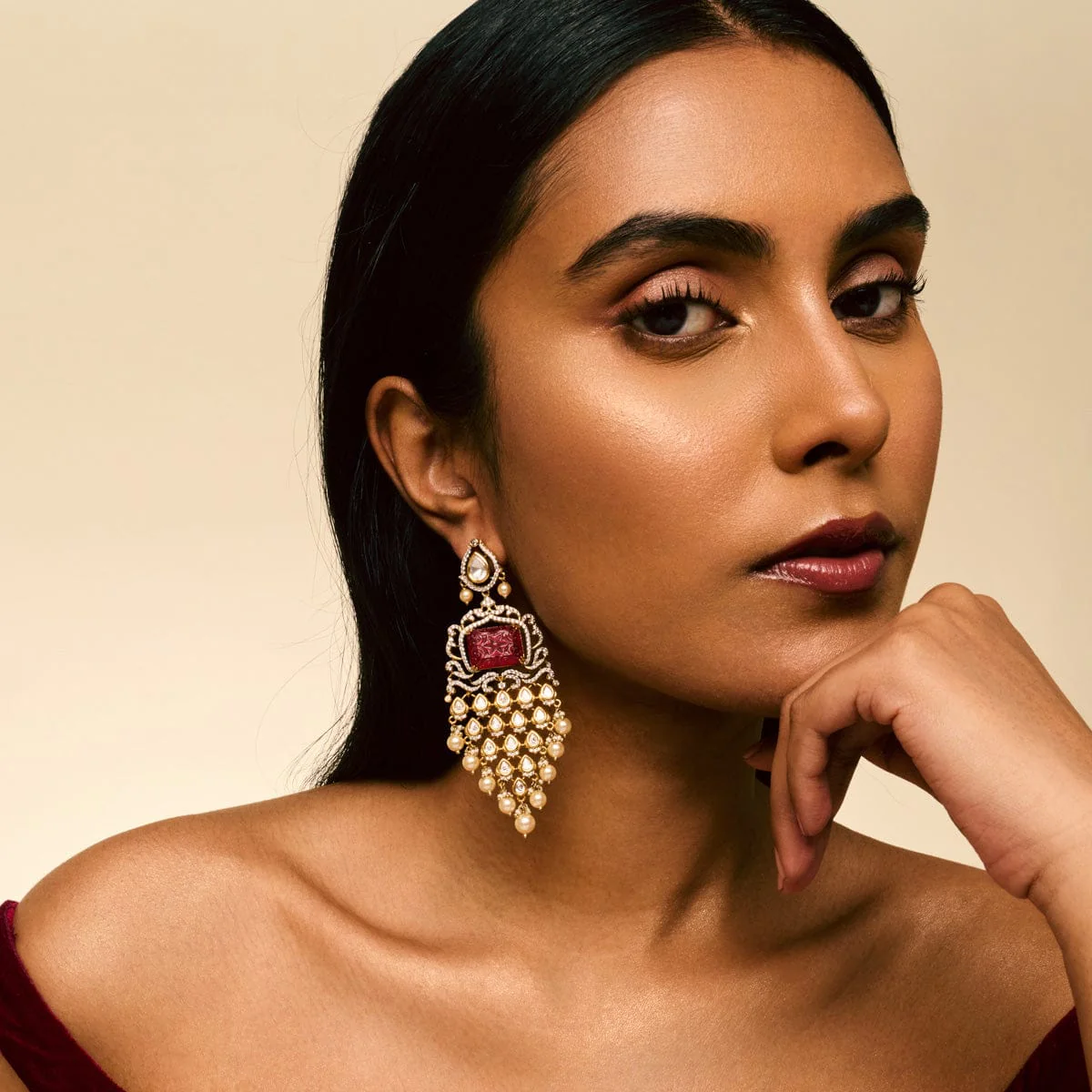 Kundan Earring 191757 - Image 3