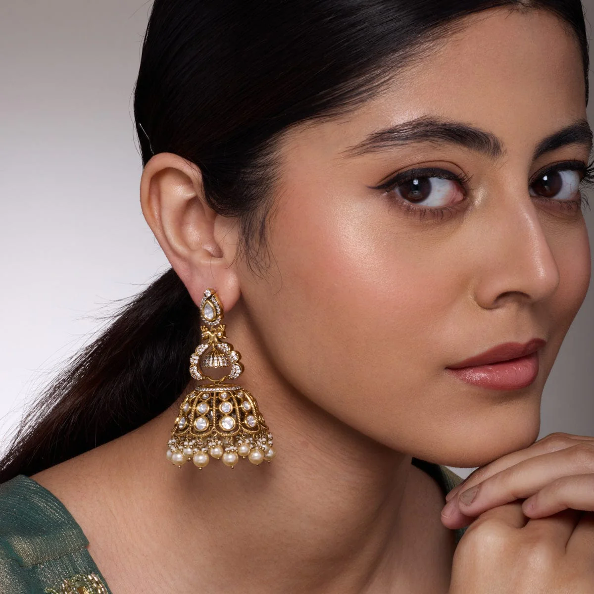 Kundan Earring 193197 - Image 3
