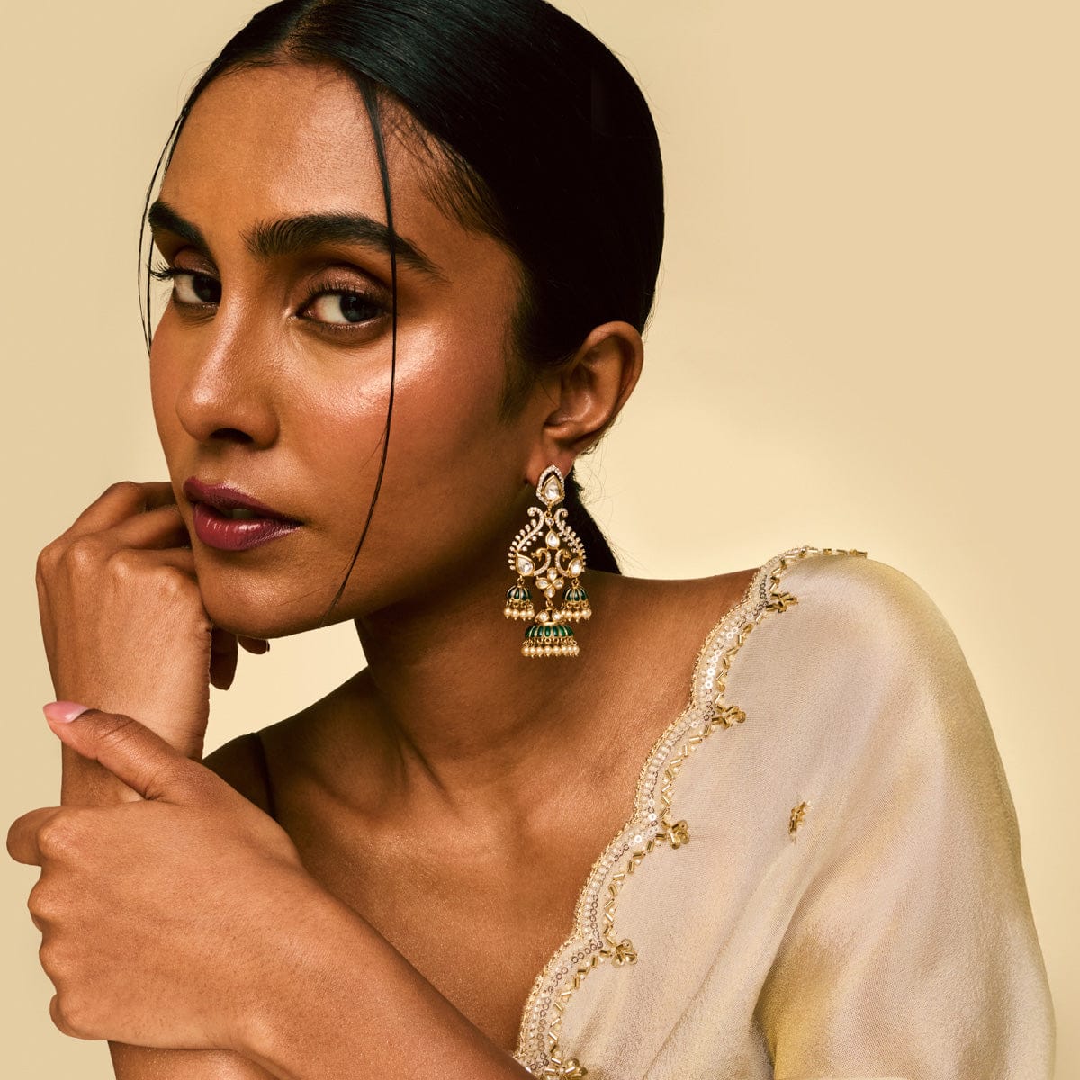 Kundan Earring 195192 - Image 6