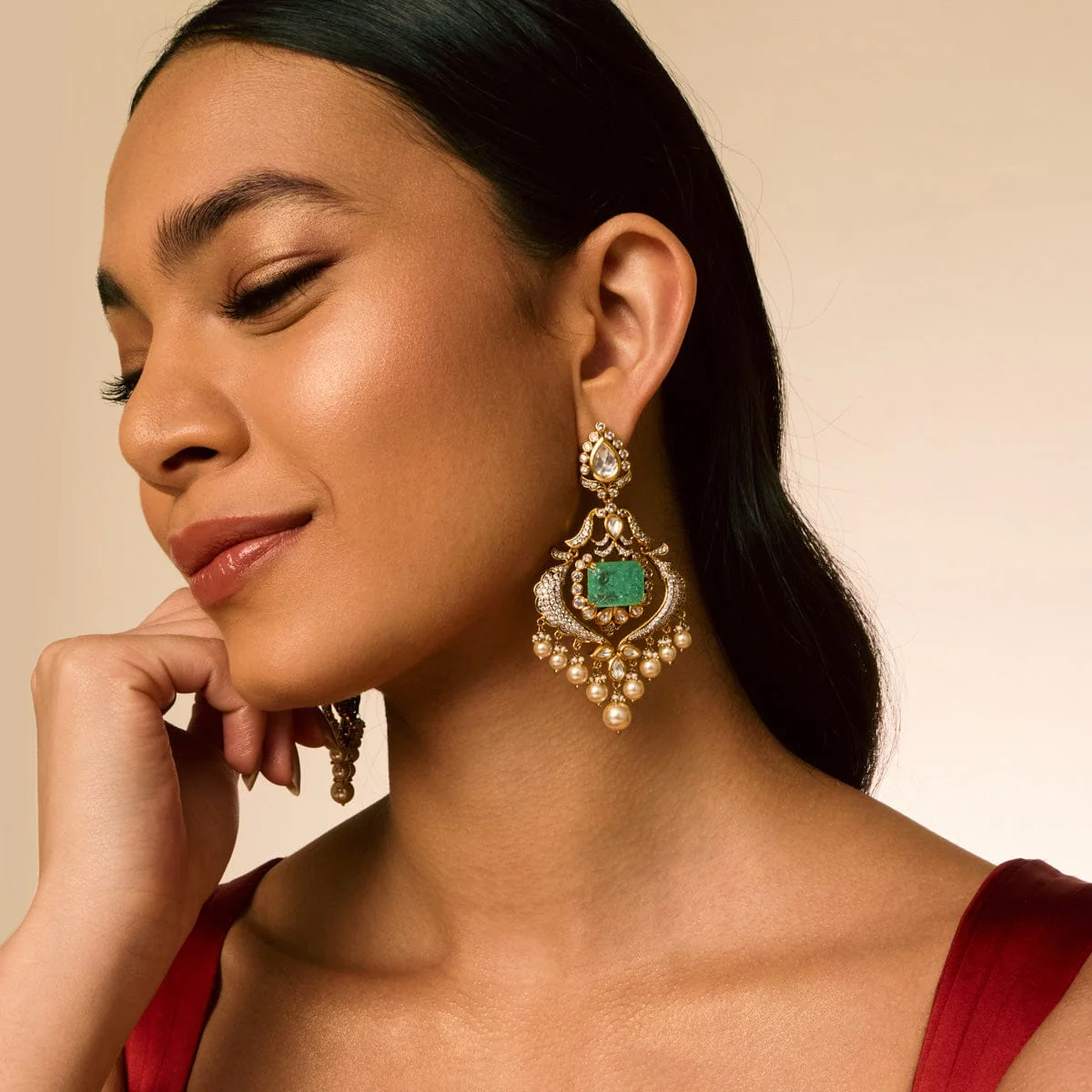 Kundan Earring 195199 - Image 6
