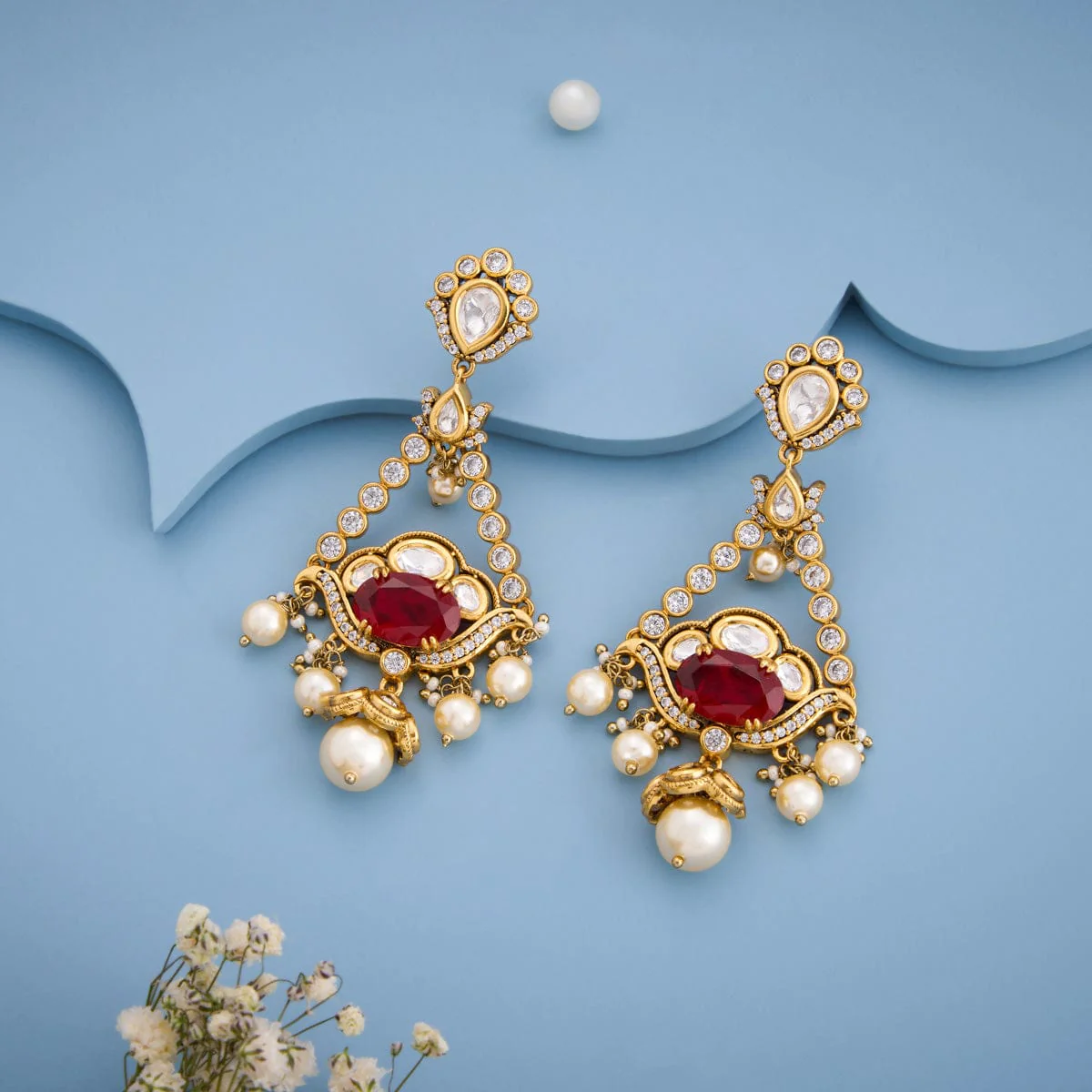 Kundan Earring 195200 - Image 2