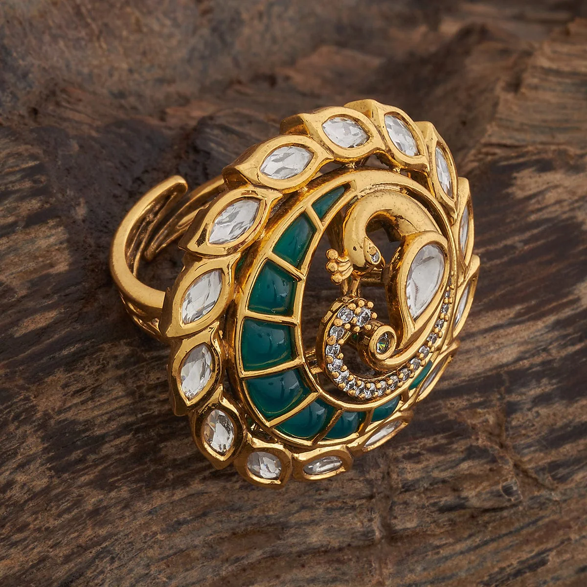 Kundan Finger Ring 163996 - Image 7