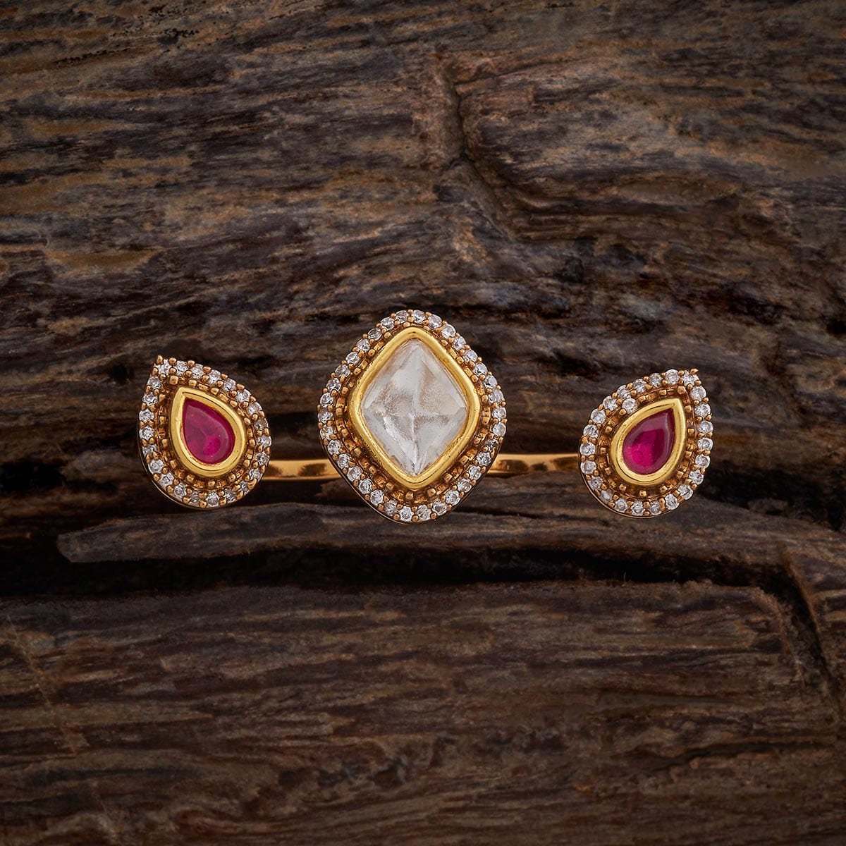 Kundan Finger Ring 177803 - Image 4