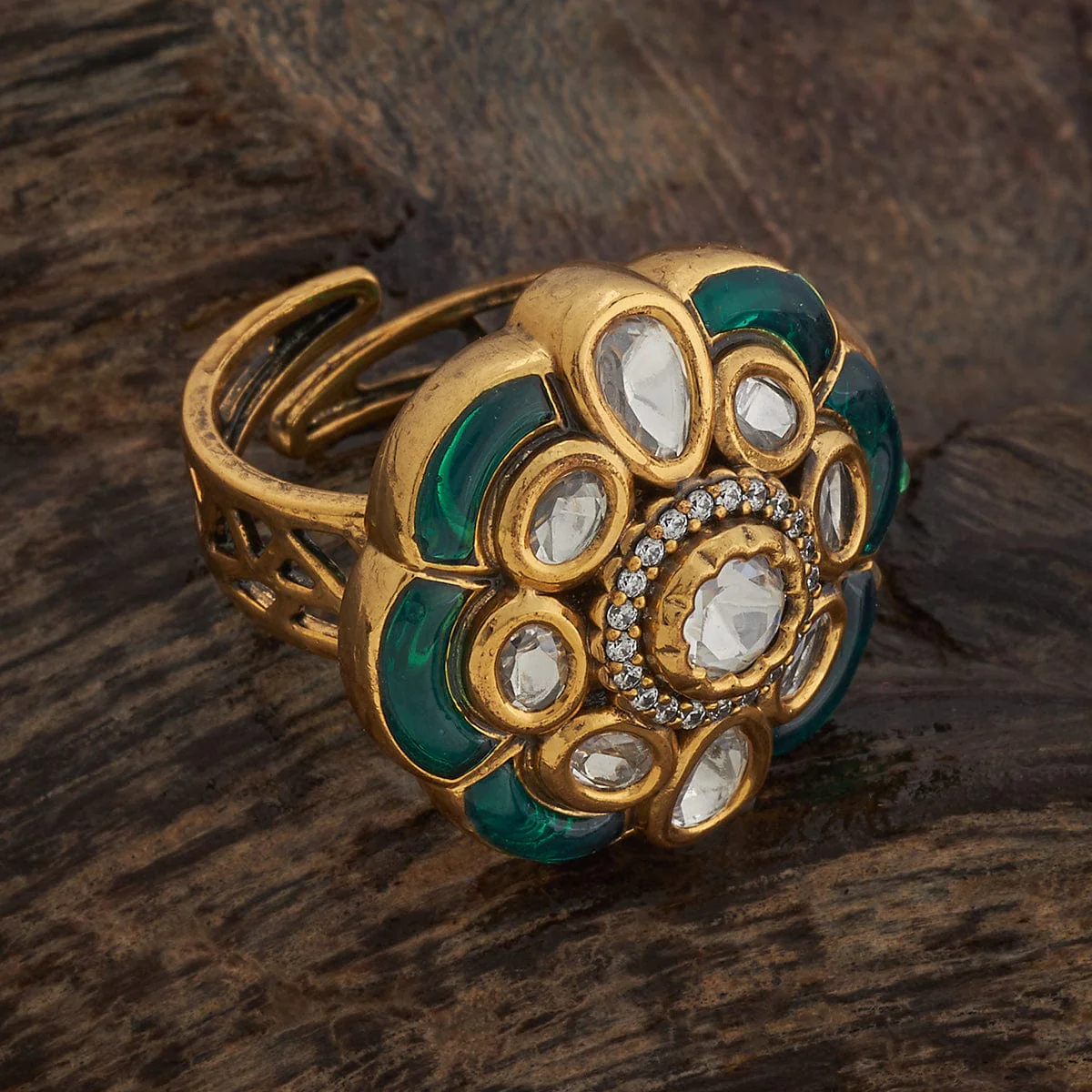 Kundan Finger Ring 180254 - Image 3