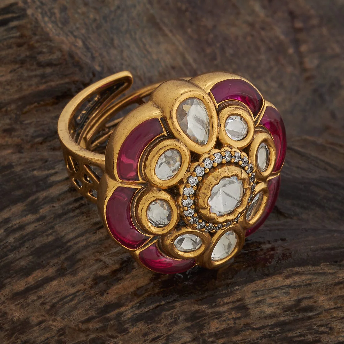 Kundan Finger Ring 180254 - Image 5