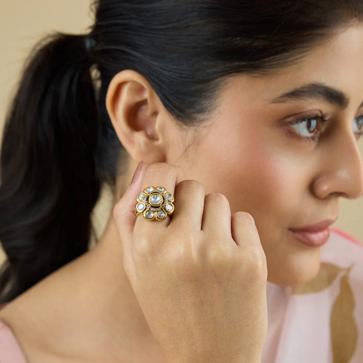 Kundan Finger Ring 180255 - Image 2