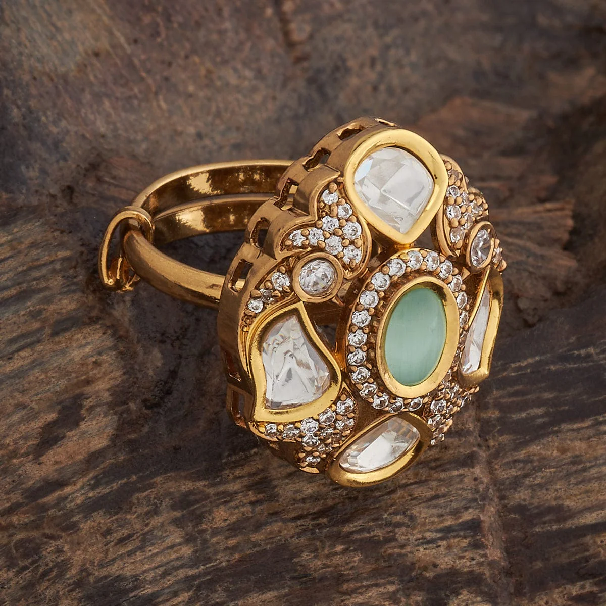 Kundan Finger Ring 181647 - Image 12