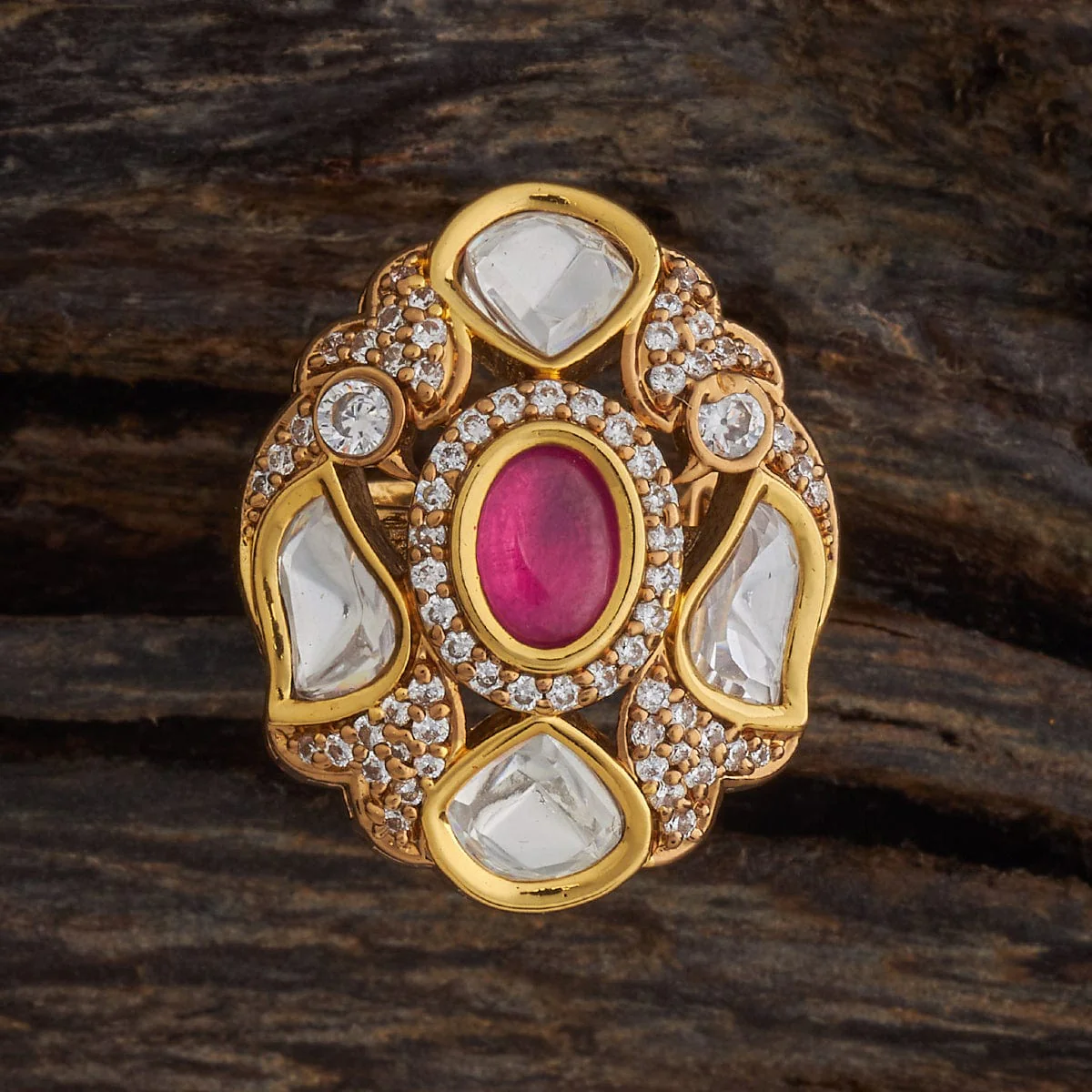 Kundan Finger Ring 181647 - Image 4