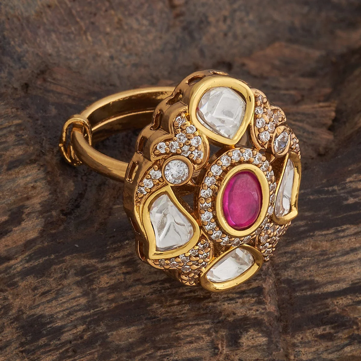 Kundan Finger Ring 181647 - Image 5