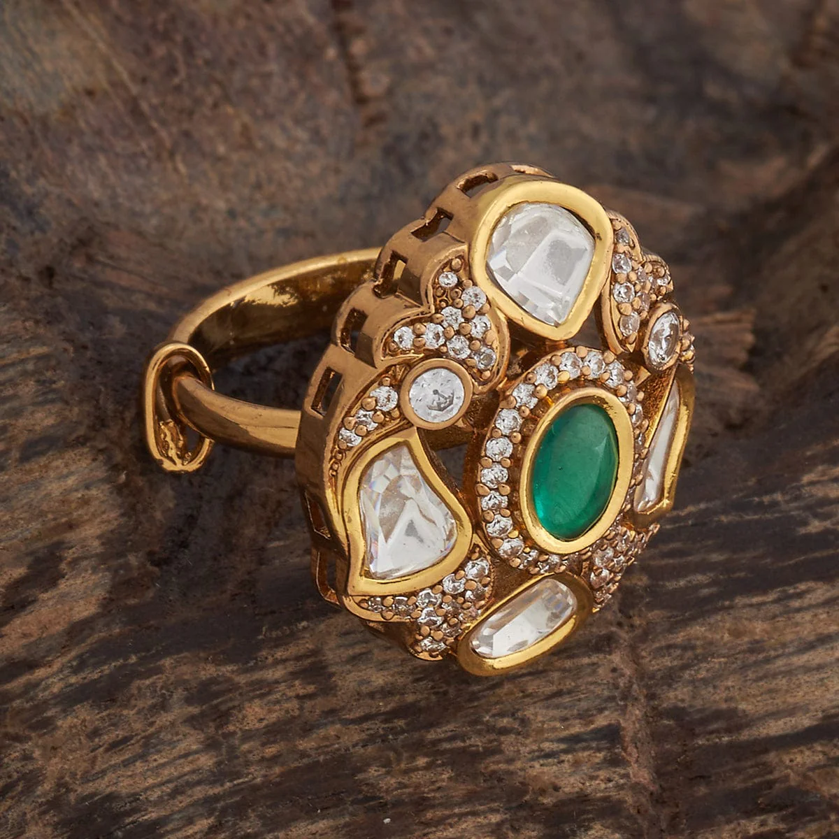 Kundan Finger Ring 181647 - Image 7