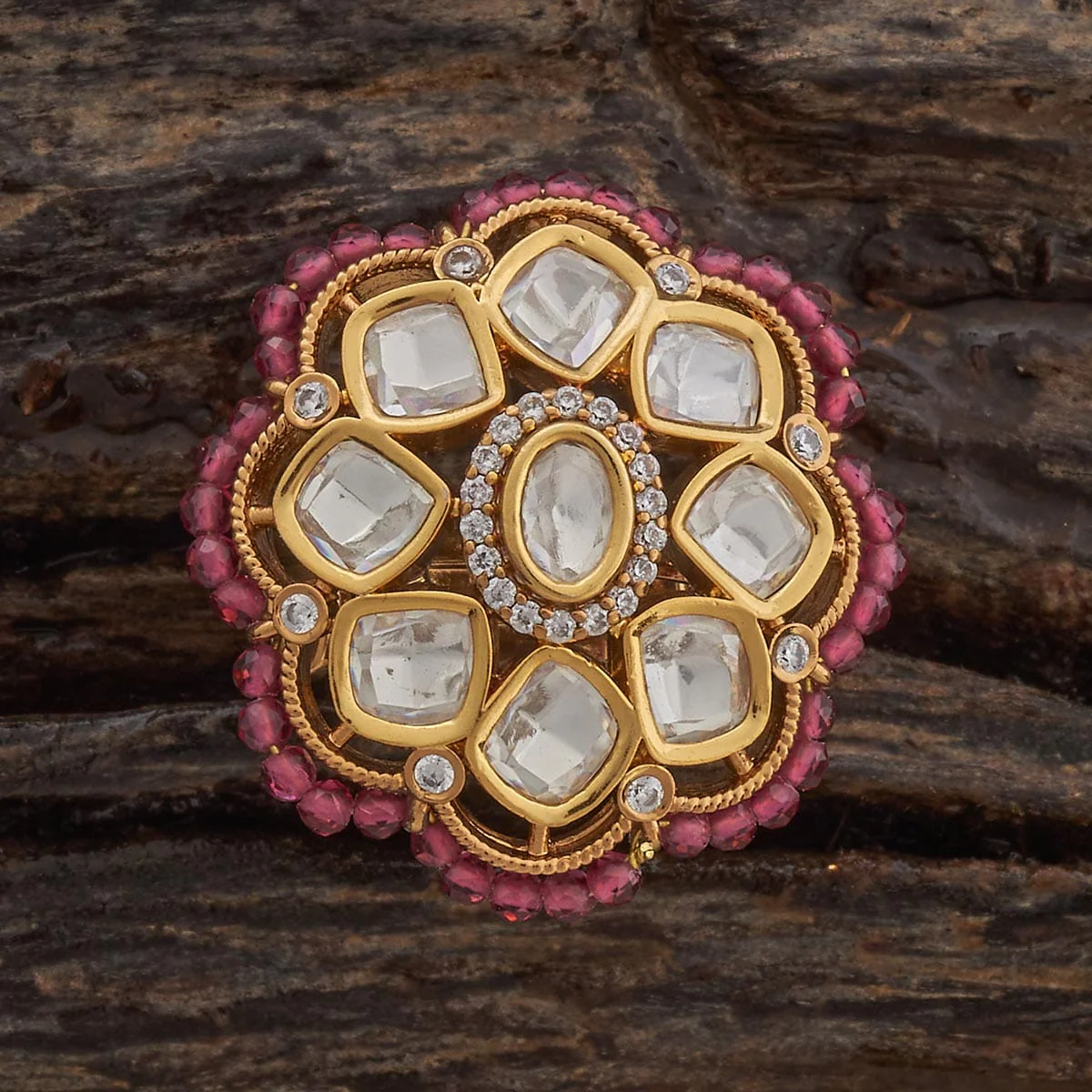 Kundan Finger Ring 182155 - Image 2