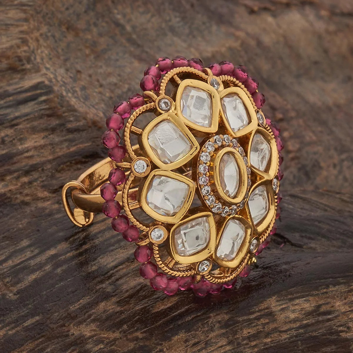 Kundan Finger Ring 182155 - Image 3